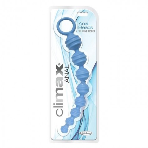 Синяя анальная цепочка Climax Anal Anal Beads Silicone Ridges - 32,6 см.