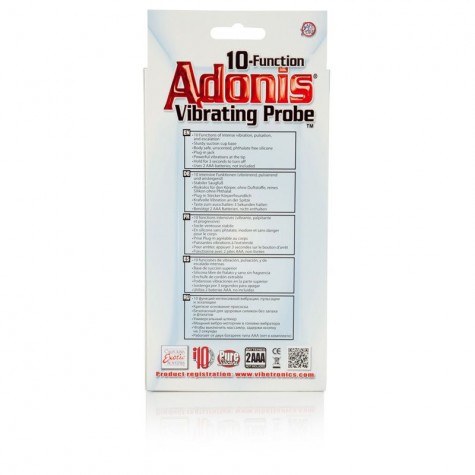 Чёрная анальная пробка 10-Function Adonis Vibrating Probes - 14 см.