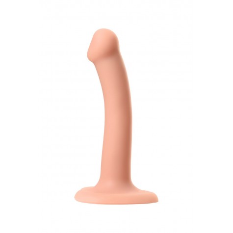 Телесный фаллос на присоске Silicone Bendable Dildo S - 17 см.