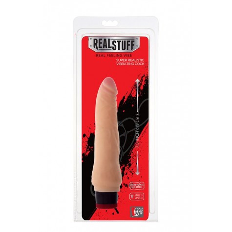 Телесный вибратор-реалистик REALSTUFF 7.5INCH VIBRATOR - 19 см.